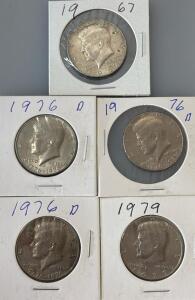 Collection Of John F. Kennedy Half Dollars Including (3) Bicentennial 1776-1976 Coins And More