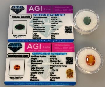 (2) Certified National GemStones