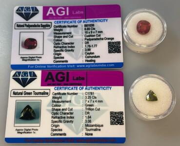 (2) Certified National GemStones