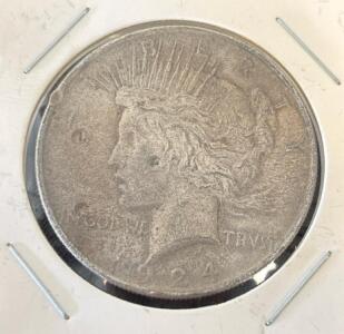 1924 Peace Liberty Silver One Dollar Coin