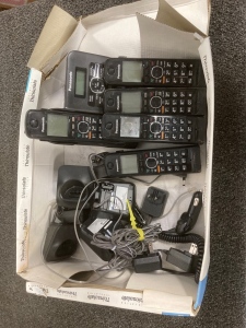 Panasonic Office phones With Phone Holder/Chargers, And One Main Base