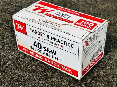 (100) Rnds Of Winchester Target and Practice 40 S&W 165 Gr. FMJ
