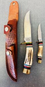(2) Colt Knives With Leather Sheath