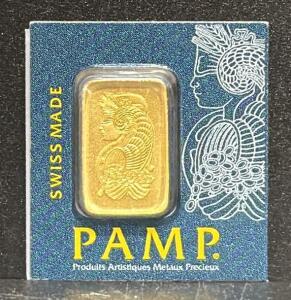 PAMP Suisse 1g Gold Bar, 24K, Lady Fortuna Design