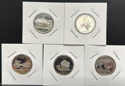 90% Silver Proof U.S. Mint State Quarters Collection, 2004-2016, Includes Texas and Fort Moultrie
