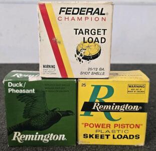 (2.5) Boxes Various 12ga Shotgun Shells