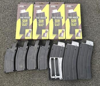 (7) Co2 Powered SBR Full Auto BB Magazines, (4) Sig Sauer Pellet Magazines