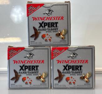 (3) Winchester Xpert Game/Target Steel Shot 25 Shotgun Shells 20 Ga. 2 3/4 Inches 1325 FPS