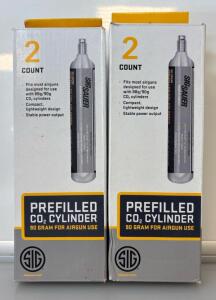 (4) Sig Sauer Prefilled CO2 Cylinder 90 Gr. For Airgun Use