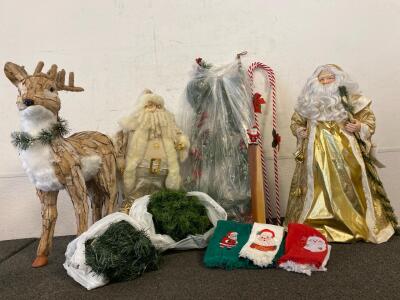 (2) Santa Claus&rsquo; From The Santa Collection, Garlands, Decorative Towels, Reindeer And More