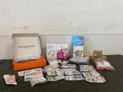 (ALL NEW) Bladeless Neck Fan, Neck Brace, (2) Tourniquets, 5in1 Rechargeable Grooming Kit, Packs Of Stickers And More