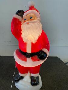 General Foam Plastics Vintage Blow Mold Light Up Santa Claus (WORKS) 39&rdquo;