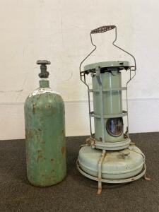 Vintage Aladdin Blue Flame Kerosene Heater And Oxygen Tank