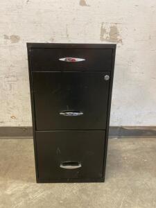 3 Drawer Black File Cabinet 18&rdquo;x14&rdquo;x27&rdquo;