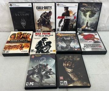 (10) PC Games Including Call Of Duty Advanced Warfare, Skyrim, Dragon Age Inquisition, Max Payne 2 & More