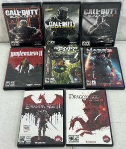 PC Games Including Call Of Duty Infinite Warfare, Call Of Duty Black Ops II, Call Of Duty Black Ops III, Dragon Age Origins, Dragon Age II, Wolfenstein II, Splinter Cell Chaos Theory & Mass Effect 3