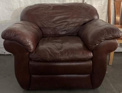 Leather Armchair H 2&rsquo; 11&rdquo; W 3&rsquo; 9&rdquo; L 3&rsquo;