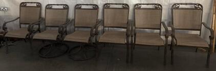 Outdoor Patio Set, Table H 2&rsquo; 4&rdquo; W 5&rsquo; 5&rdquo; L 3&rsquo; 5&rdquo; (6) Chairs H 3&rsquo; 1&rdquo; W 2&rsquo; 1&rdquo; L 1&rsquo; 8&rdquo;