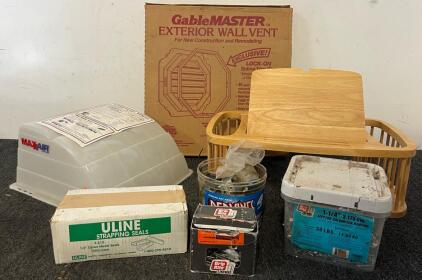 Maxxair RV Vent Cover, GableMaster Exterior Wall Vent, Uline 1/2&rdquo; Strapping Seals, 1-1/4&rdquo; 3.175cm Galvanized Roofing Nails & More