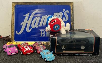 Vintage Hamm's Beer lighted Sign, Vintage Hamm's Beer Lighted Sign & Collection Of Chevron Cars