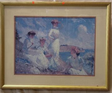 Framed Print of the Painting "Summer" by American Impressionist Frank Weston Benson 41"x33"