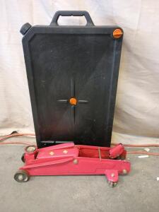 Low Profile Oil Drain Pan, Hydraulic Floor Jack (no Handle)