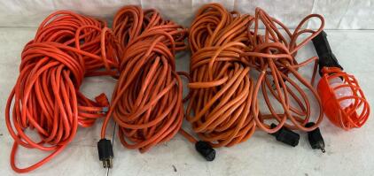 (3) Extention Cords & Work Light