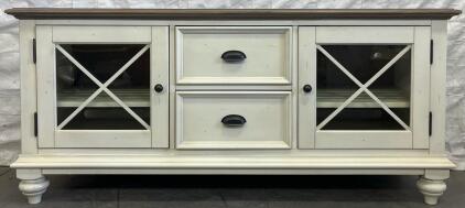 Riverside Furniture Coventry Two Tone 58&rdquo; TV Console / L58&rdquo;xW19&rdquo;xH27&rdquo;