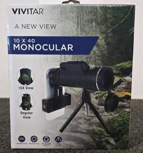 Vivitar 10X40 Monocular With Cell Phone Mount