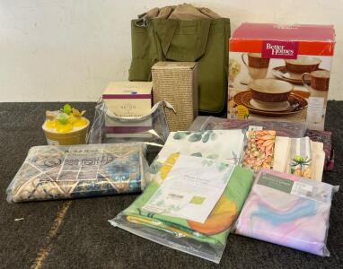 Better Homes 14 Piece Dinnerware Set, Picnic Time Backpack, Area Rug, Pillow Covers, Shower Curtain & More