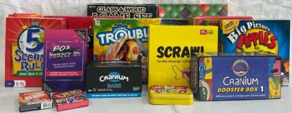 Board Games Including Apples To Apples, Jenga, Trouble, Would You Rather & More