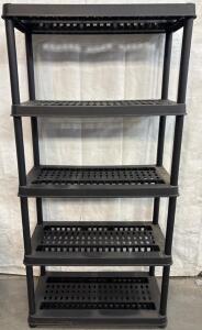 Black Plastic Shelf H 6&rsquo; 2&rdquo; W 2&rsquo; 11&rdquo; L 1&rsquo; 5&rdquo;