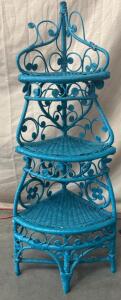 Wicker Corner Shelf H 3&rsquo; 11.5&rdquo; W 1&rsquo; 5&rdquo; L 1&rsquo;