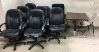 (8) Office Chairs Table and Folding Chair
