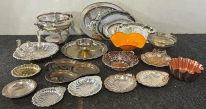 Collection Of Silver-Plated Serving Pieces & Decorative Items
