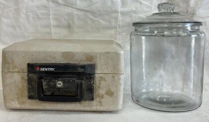 SentrySafe 1150 Safe Chest & Large Glass Jar