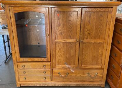 Large Vintage Cabinet H 4&rsquo; 5&rdquo; W 4&rsquo; 10&rdquo; L 1&rsquo; 10&rdquo;