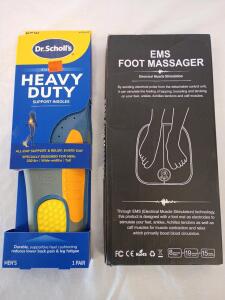 Dr.Scholls Heavy Duty Support Insoles (New in Box), EMS Foot Massager Mat (New in Box)