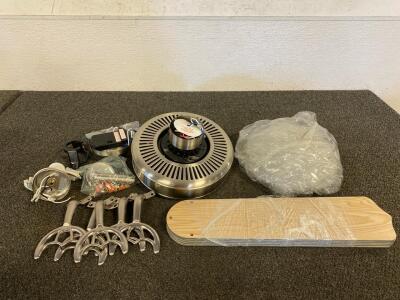 Light Fixture Complete With All Parts, Including, Fan Blades, Electrical Components, Glass Shade And More