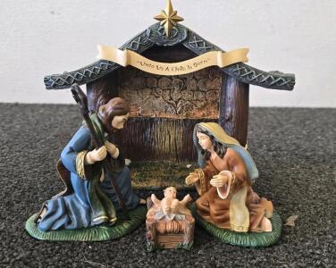 "The Holy Family & Holy Night Creche" From The Natvity Garland Collection By Thomas Kinkade
