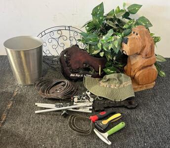Outdoor Decor Including Plant & Hanging Planter, Wind Catcher, Clock & More