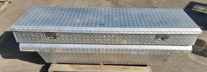 Aluminum Truck Tool Box, 60" Crossover with Dual Latch, Internal Tray