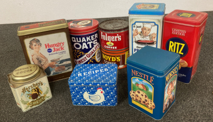(9) Vintage Metal Canisters