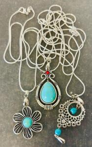 (3) Beautiful Turquoise Necklaces