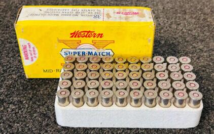 Vintage Box Of Weatern Super Match Mid Range .38 Special 148 Gr.