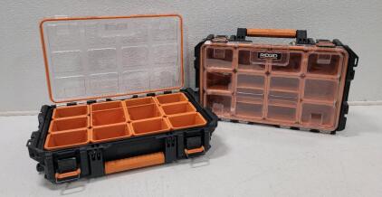 (2) 10 Compartment RIDGID 238093 Small Parts Organizer - Black