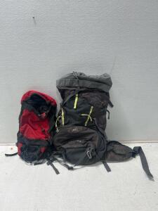 (1) Tangent Hiking Backpack (1) Lucky Bums Backpack.