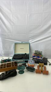 (1) Crosley Cruiser Plus Portable Record Player (1) Philips Dvd/Blueray Player (15) Various Dvd & More