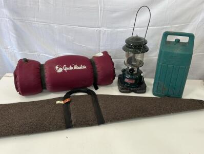 (1) 46&rdquo; Moose Brand Brauer Bros Soft Rifle Carrier (1) Vintage Coleman Gas 2 Mantle Lantern (1) Gauder Mountain 2&rdquo; Inflatable Camp Pad 67&rdquo;x23&rdquo;