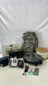 (1) A&D Medical LifeSource UA-651W-AC Deluxe Blood Pressure Monitor (1) 12&rdquo; Electric Skillet (1) Us Military Backpack W/ Water Resivor & More